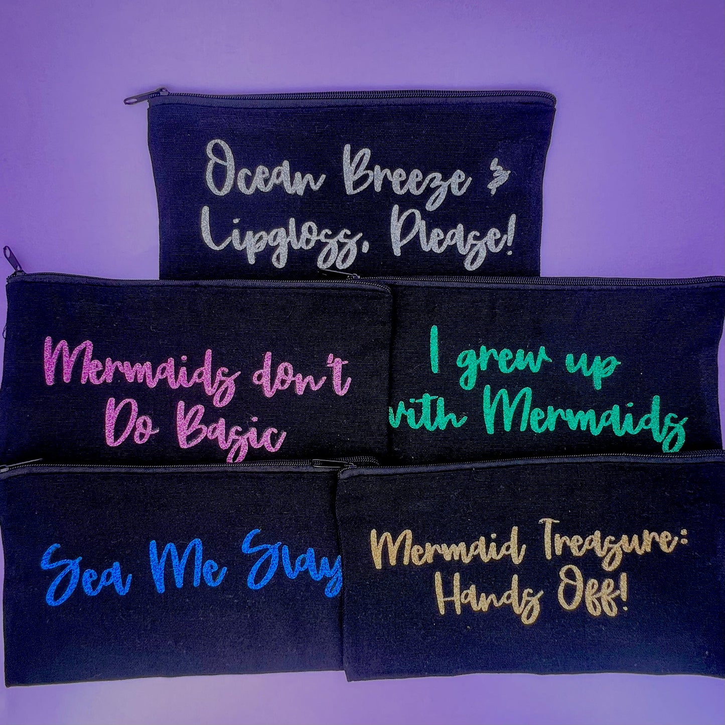 Mermaid-themed makeup bags