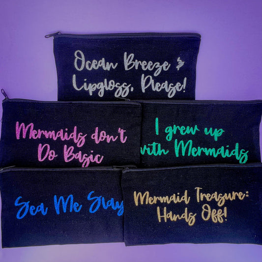Mermaid-themed makeup bags